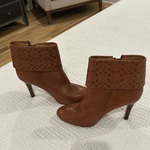 Coach booties. Size 8 1/2. Embossed logo on overturn! Beautiful